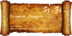 Szombat Zsombor névjegykártya